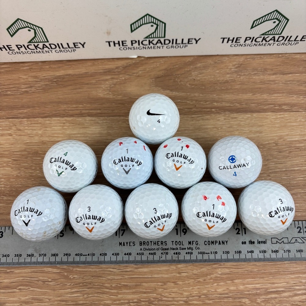 Callaway and Nike Mixed Golf Balls Lot of 10 White Used Practice Balls